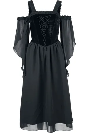 Gothicana Lang kjole - Embroidery and Lace - S till XL - Damer
