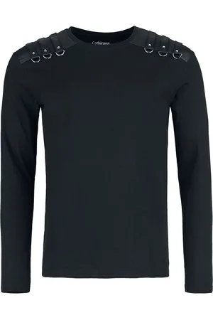 Gothicana Langærmet - Longsleeved Shirt with straps - XL till XXL - Herrer