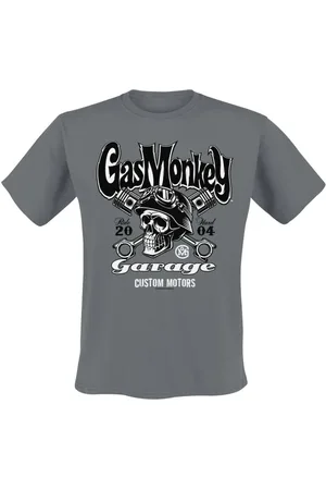 Gas Monkey Garage T-shirt - Custom Motors Skull - S till XL - Herrer