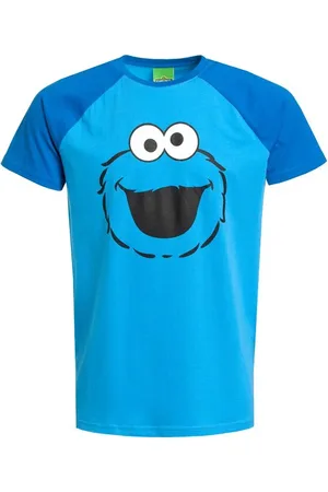 Sesamstraße T-shirt - Cookie Monster Face - M - Herrer