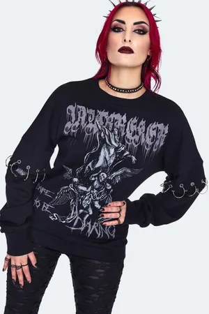Jawbreaker Sweatshirt - Oversized Trøje med print - L - Damer