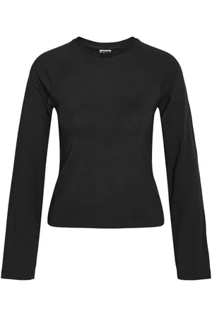 Noisy May T-shirt - NMKATINKA L/S RAGLAN TOP FWD JRS NOOS - XS till XL - Damer