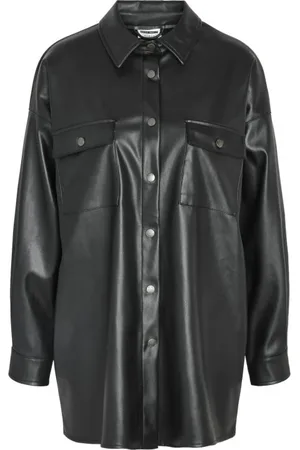 Noisy May T-shirt - NMFLANNY L/S OVERSIZE PU SHIRT NOOS - XS till L - Damer