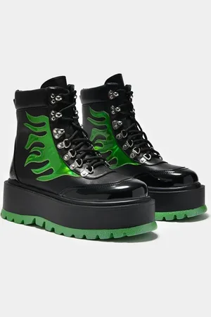 Koi Snørestøvler - CHA CHA CHA Hologram Flame Boots - EU36 till EU41 - Damer