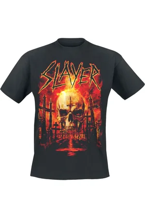Slayer T-shirt - Flaming Skull Graveyard - S till 4XL - Herrer