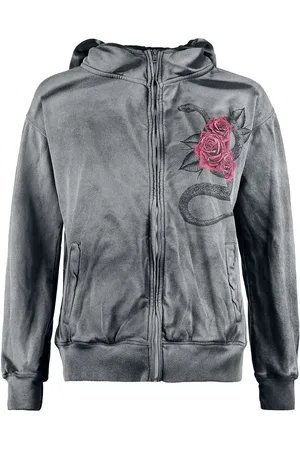 Alchemy Hættetrøje med lynlås - Rosez Skull - S till XXL - Damer