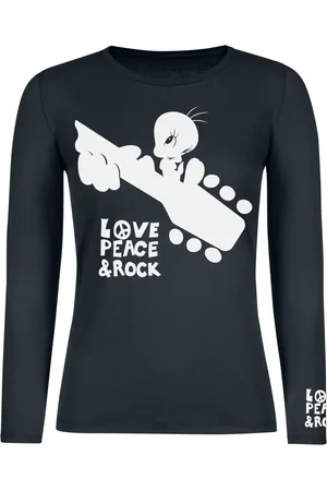 LOONEY TUNES Langærmet - Tweety - Love, Peace & Rock - S till XXL - Damer