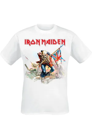 Iron Maiden T-shirt - Trooper On White - S till XXL - Herrer