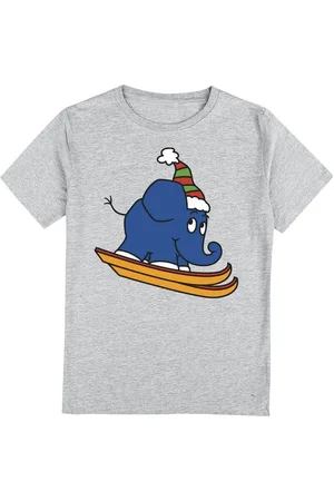 Die Sendung mit der Maus T-shirt - Elefant - vintersport - ski - 140 till 164 - Unisex