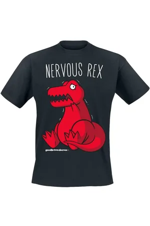 Goodie Two Sleeves Fun T-shirt - Nervous Rex - M till 3XL - Herrer