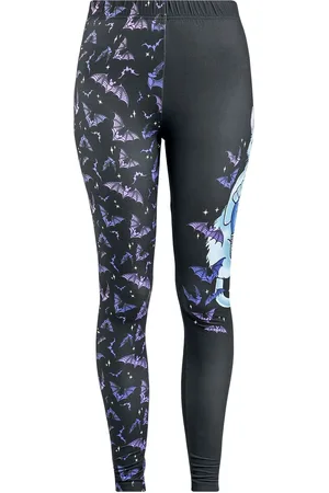 Full Volume Leggings - Leggings With Cat And Bat Print - S till XXL - Damer