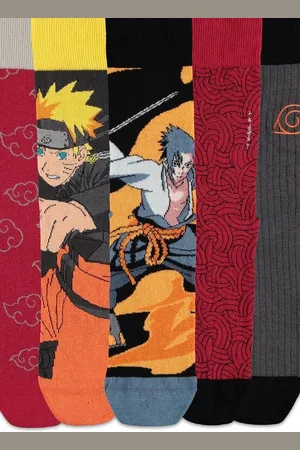 Naruto Anime Sokker - Shippuden - 5er Pack - EU35-38 till EU 43-46 - Unisex