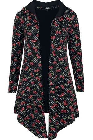 Rock Rebel Cardigan - Cardigan med kraniekirsebær print over det hele - S till L - Damer