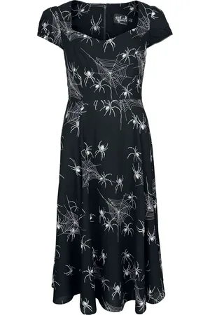 Hell Bunny Mellemlang kjole - Grungy Spider Dress - XS till 4XL - Damer