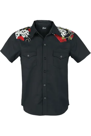 Banned Alternative Kortærmet skjorte - Skull Rose - S till XL - Herrer