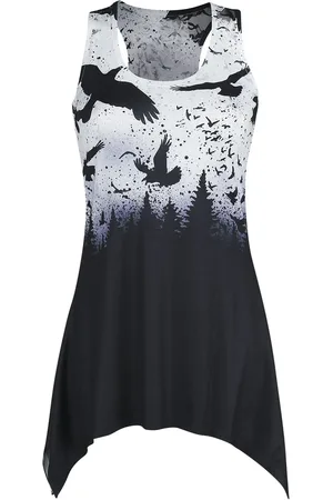 Vixxsin Top - Crow Night Lace Panel Vest - S till 3XL - Damer