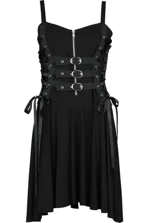Gothicana Mellemlang kjole - Short Dress With Lacing and Straps - S till XXL - Damer