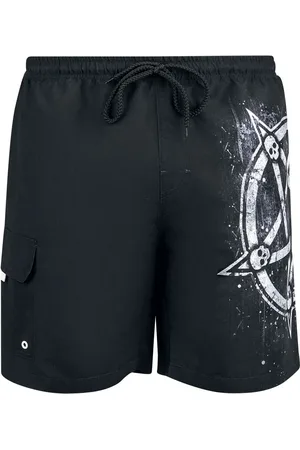 Gothicana Badeshorts - Svømmeshorts med Pentagram print - M till XXL - Herrer