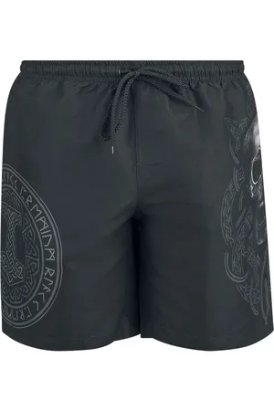 EMP Badeshorts - Swim Shorts With Skull And Runes Print - M till XXL - Herrer