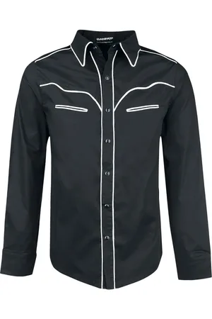 Banned Alternative Langærmet skjorte - Plain Trim - M till XXL - Herrer