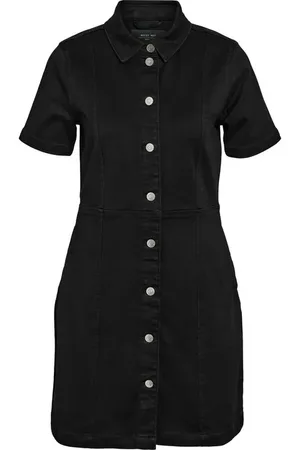 Noisy May Kort kjole - NMNISA S/S SLIM DENIM DRESS VI526BL NOOS - XS till L - Damer
