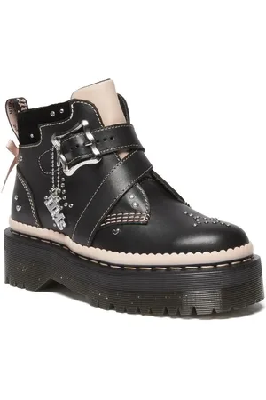 Dr. Martens Støvle - Caitie Black+Powder Pink Nappa Lux+Ze You Velvet - EU36 till EU41 - Damer