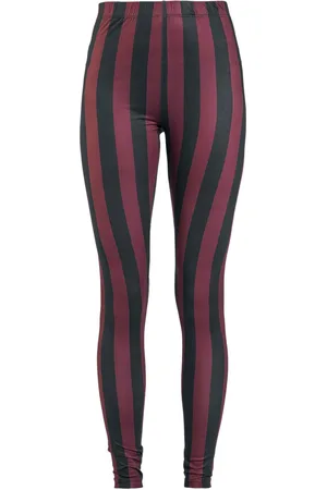 Gothicana Leggings - Black/Red Striped Leggings - S till 5XL - Damer