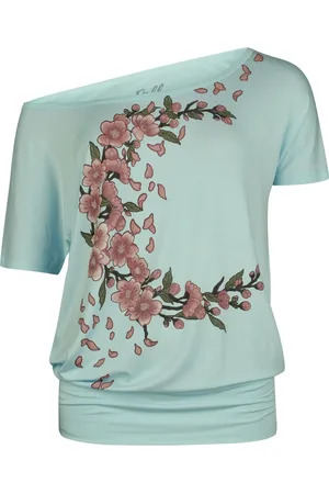 Full Volume T-shirt - T-shirt med blomsterprint foran - S till XXL - Damer