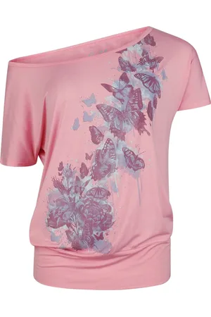 Full Volume T-shirt - T-shirt med Butterfly print foran - M till XXL - Damer