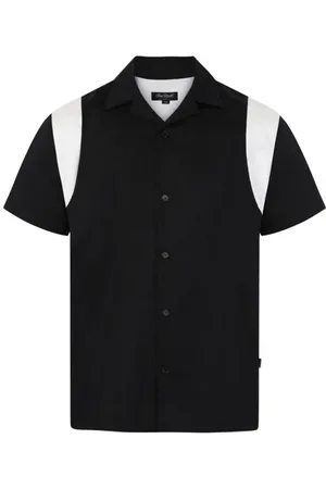 Chet Rock Kortærmet skjorte - Guitar Head Bowling Shirt Black - S till XL - Herrer