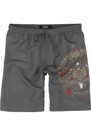 Rock Rebel Badeshorts - Swim Shorts With Skull and Sword - S till XXL - Herrer