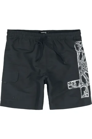Gothicana Badeshorts - Swim Shorts With Gothic Cross - M till XXL - Herrer