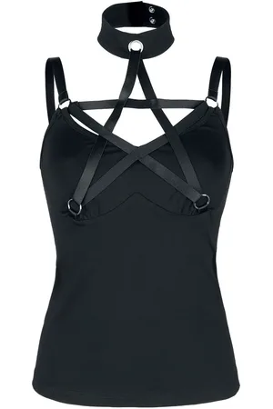 Jawbreaker Halternecks - Pentagram Straps Top - XS till XXL - Damer