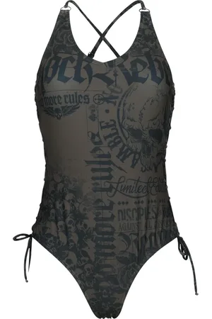 Rock Rebel Badedragt - Skulls and lacing - S till XXL - Damer