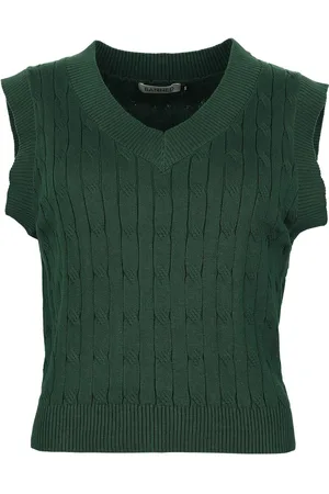 Banned Retro Top - Olive Waistcoat - S till 4XL - Damer