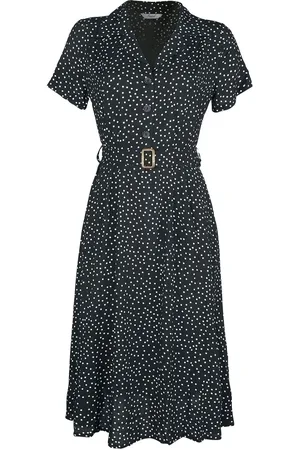 Banned Retro Mellemlang kjole - Black Spot - S till 4XL - Damer