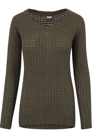 Urban classics Striktrøje - Ladies Long Wideneck Sweater - XS till M - Damer