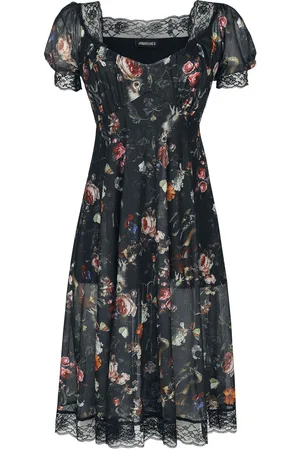 Jawbreaker Mellemlang kjole - Night Garden Print Midi - XS till 4XL - Damer