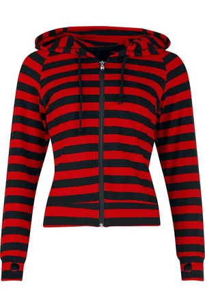 Banned Alternative Hættetrøje - Cat Ears Striped Hoodie - S till XL - Damer