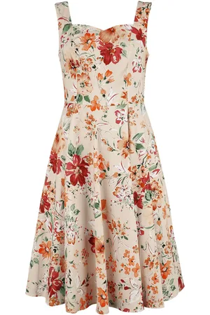 H&R London Mellemlang kjole - Ariana Floral Swing Dress - XS till 4XL - Damer