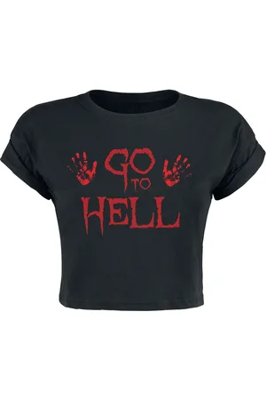Slogans Fun Top - Go To Hell Cropped Top - S till L - Damer