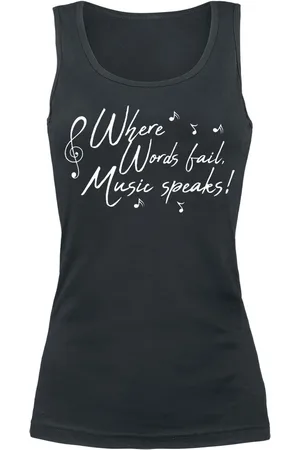 Slogans Fun Top - Where Words Fail, Music Speaks! - S till XXL - Damer