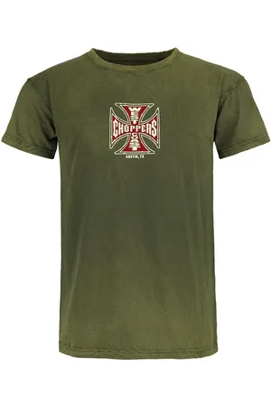 WEST COAST T-shirt - WCC Motorcycle Co. - Vintage Green Wash - S till 3XL - Herrer