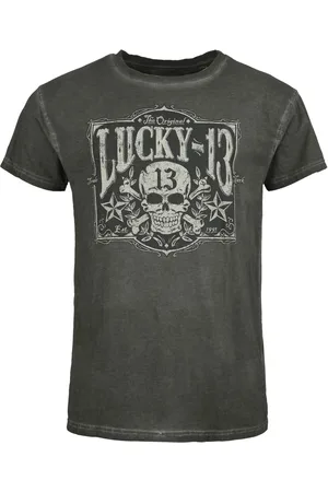 Lucky 13 T-shirt - Tombstone t-shirt - Vintage black - S till 3XL - Herrer