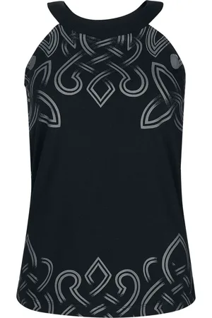 EMP Halternecks - Top med nordiske ornamenter - S till XXL - Damer