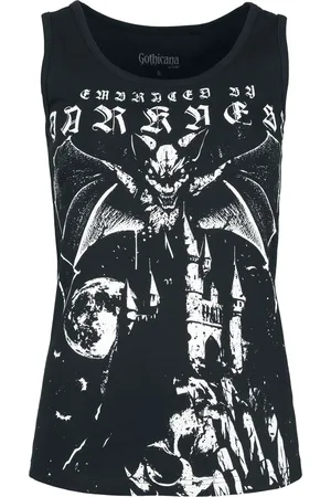 Gothicana Top - Vest med Bat Design - S till XXL - Damer