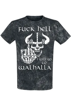 Slogans Fun T-shirt - Fuck Hell - I Will Go To Walhalla - M till 4XL - Herrer