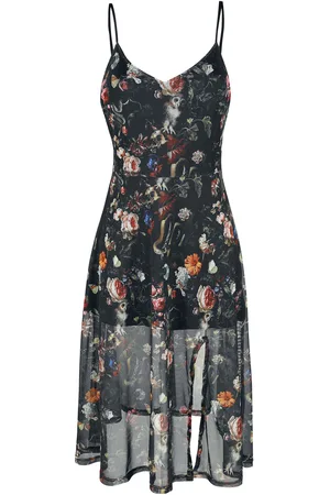 Jawbreaker Mellemlang kjole - Night Garden Print Midi - XS till 4XL - Damer