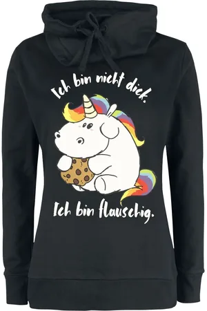 Chubby Unicorn Enhjørning Sweatshirt - ‘Ich bin nicht dick. Ich bin flauschig.’ - S - Damer