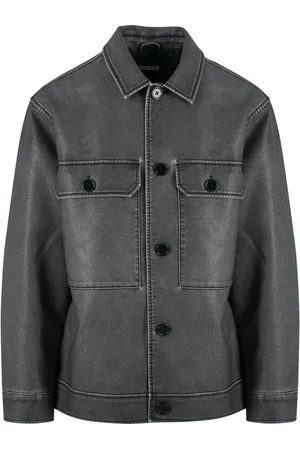 Urban classics Kunstlæderjakke - Synthetic Vintage Leather Shirt Jacket - S till XXL - Herrer